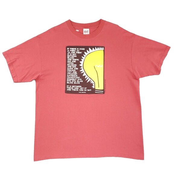 Anvil Other - Vintage Dan Wilkins Inspirational Quote Single Stitch Graphic T-Shirt Men XL Red